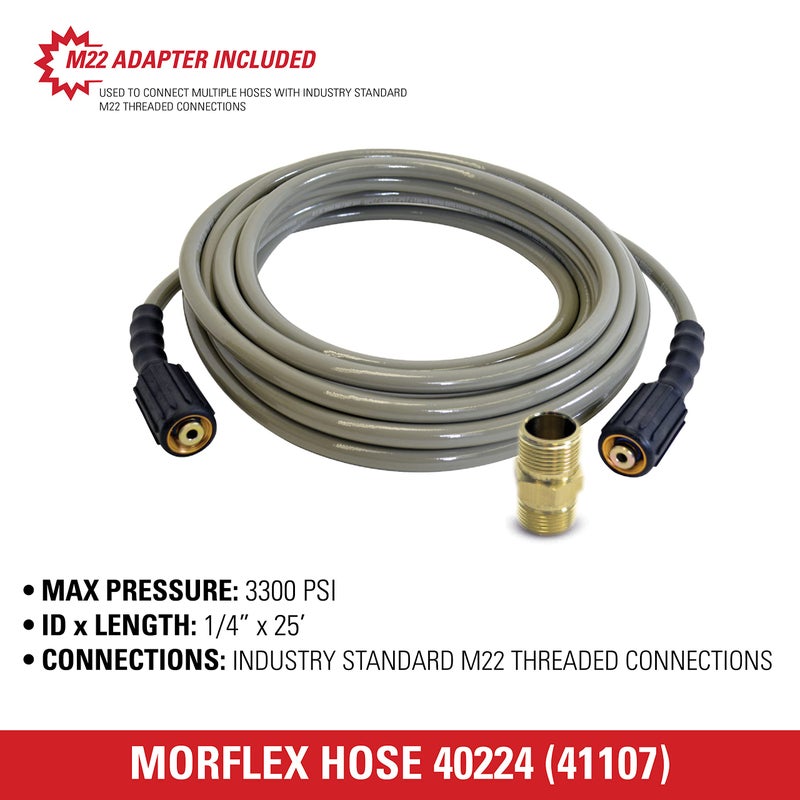 Simpson Cleaning 40224 Morflex Series 3300 PSI Pressure Washer Hose, Cold Water Use, Inner Diameter, Natural, 25-Feet (1/4 Inch) - Image 5